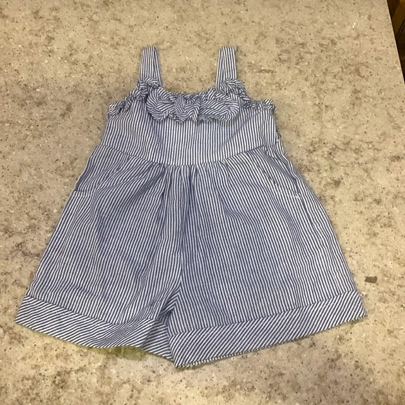 NWOT Pippa & Julie Navy & White Stripe Bow Front Romper Size 18 months - Picture 3 of 8